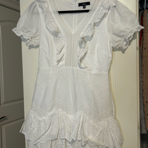 Lulu's White Ruffled Mini Dress - Picture 1 of 2
